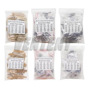 150PCS300PCS 1W 2W 3W 5W 30가지 값 탄소 필름 저항기 모음 키트 5% 세트 0.1R-750R 1K-820K 옴 DIY 팩
