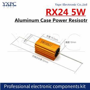 알루미늄 전원 금속 쉘 케이스, 권선 저항, RX24 5W, 0.1 ~ 100K 0.5, 1 2 5 6 8 10 20 50 300, 1K 5K ohm,