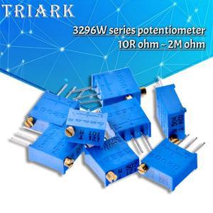 10개세트 3296W 트림포트 트리머 전위차계 100 200 500 1K 2K 3K 5K 1M 2M 옴 저항기