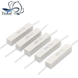5PCS 10W 5% 시멘트 저항기 전력 0.1 ~ 10K 10R 50R 0.22 0.33 1 2 5 8 15 20 25 30 2K 3K 옴