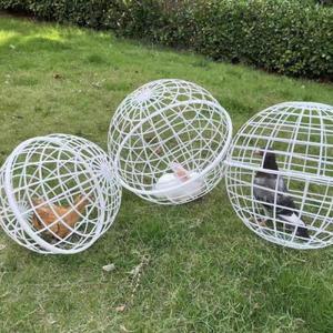 이동식 구형 플라스틱 닭장 볼 롤링 가금류 케이지 자유로운 이동 닭 토끼 정원 농장용