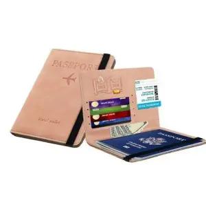 bns 안티스 RFID 고급 가죽 여권 케이스 지갑 WFLIPJM