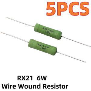 와이어 권선 저항 5%, RX21 6W, 1R, 1K, 5 개 0-01R, 0.5R ohm