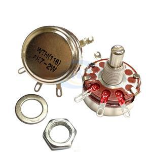 전위차계 정통 가변 저항기 VR 100K 옴, WTH118 470R 1K 2.2K 4.7K 1M 2W 1A, 2 개