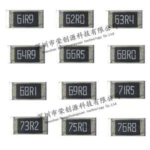 100 개몫 0805 smd 칩 저항기 1% 61R9 62R0 63R4 66R5 69R8 71R5 73R2 75R0 2.01.2mm 18W
