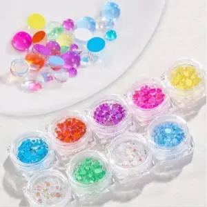 [에스에스_62]원형 유리알 스톤 유리알네일 100개입 9종