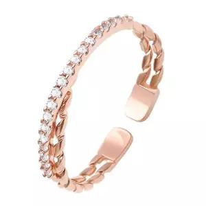 [하프클럽/]14KGP 트위스트 두줄 프리사이즈 패션 링 반지