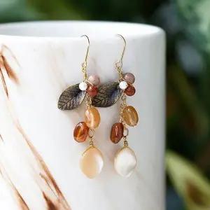 [하프클럽/](핸드메이드) 엔틱 리프 귀걸이