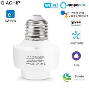 EWelink 미니 E27 와이파이 램프 홀더 리모컨 앱 스마트 홈 전구 어댑터 (알렉사, 구글 음성 제어 지원)
