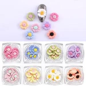 [에스에스_62]컬러 플라워 네일파츠 파츠 각 세트 8종 5p