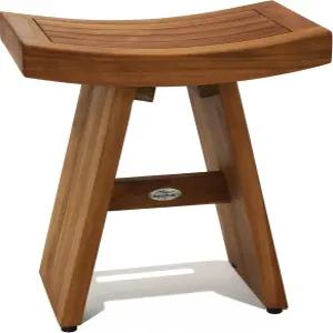 아쿠아틱 오리지널 18인치 아시아 티크 샤워 벤치 욕실용 스툴 내구성이 뛰어난 방수 의자 면도 발 받침대