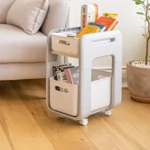 책트롤리 GDM 2단 수납 트롤리 이동 수납장 다용도 정리함