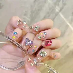 [에스에스_62]유리알 대용량 풀스톤 세트 웨딩네일 7종