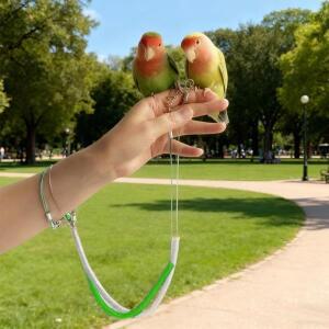 조류 안전 하네스 훈련용 비행 로프 조절식 앵무새 다섯 가지 크기의 다리 고리  애완용 용품