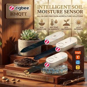스마트 지그비 토양 테스터, 수분, 햇빛 럭스, 비옥도, 공기 온도 및 습도 센서 (Tuya Smart Life, Home As