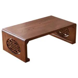 개다리소반 다과상 위의 우드 전통찻상 꽃모양