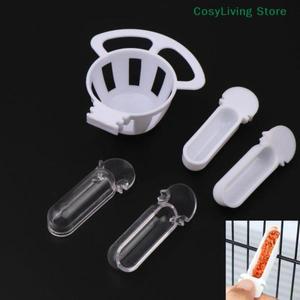 4Pcs 플라스틱 음식 공급기 상자 작은 새 먹이 컵 계란 트레이 카나리아 핀치 소형 새에게 편리함