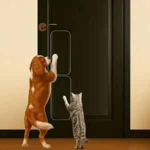 개 문 스크래치 보호기 2팩 6 x 17 고양이를 위한 투명 방지 가드 튼튼한 PVC 애완동물 보호대 내부 외부