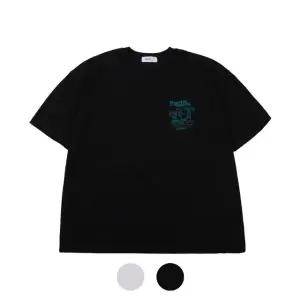 [모로엠] 남녀공용 오버핏 바캉스 프린팅 반팔티셔츠 9MI-TSH-PACIFIC