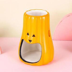 소형 애완동물 일용품 세라믹 은신처 햄스터 식품 분지  호박 욕조 주전자 거치대 2개 할