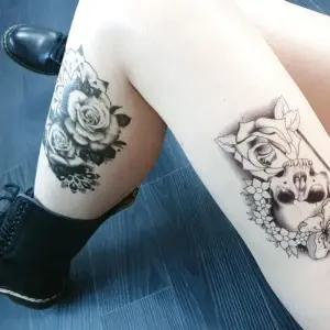 [에스에스_62]타투 여행 헤나 해골 장미 호랑이 6종류