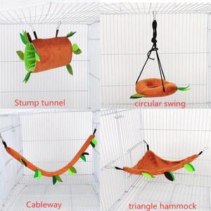 작은 애완 동물 행잉 그루터기 터널 케이블웨이 삼각형 해먹 원형 스날개 정글 세트 다람쥐 햄스터용 호환