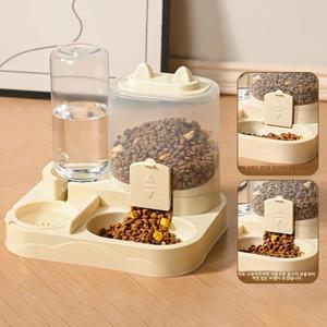 2in1 대용량 자동 애완동물 급식기 물통 건식 습식 분리 내구성 플라스틱 고양이와 강아지에게 호환