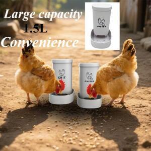 닭모이통 자동 중력식 먹이통 앵무새 새 소동물 급식통 울타리에 걸 수  대용량