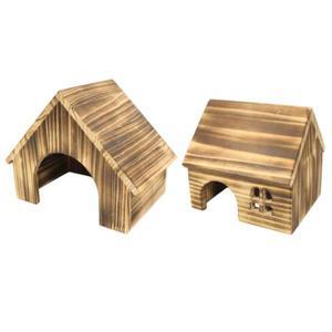 나무 햄스터 하우스 애완 동물 서식지 숨기기 용품 친칠라 작은 동물 은신처 케이지