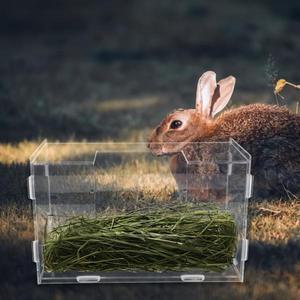 아크릴 토끼 건초 급식기   케이지 급식대 느린 먹이기 토끼 햄스터 다람쥐 친칠라용