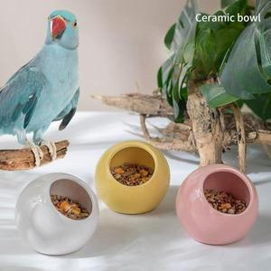 앵무새  세라믹 급식기 야외용 넘어짐 방지 물 튀김 새 물통 비둘기 벌새 먹이 그릇