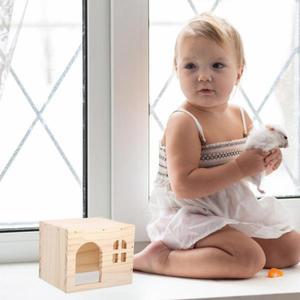 기니피그 나무 은신처 다중 챔버 소형 애완동물 하우스 햄스터 터널 쥐  은신처 케이지 용품