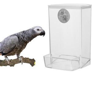 앵무새 자동 급식기  PP 조류 먹이통 새장 사료통 깨끗 휴대 가능한 소형 애완동물용