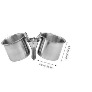 스테인리스 스틸 스텐 앵무새 급식기 이중 컵 클립형 걸이식 새 모이통 물통 그릇