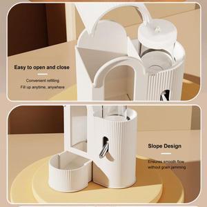 2-in-1 자동 먹이 그릇 물이 새지 않 햄스터 급식기 급수기 물병  기니피그 케이지용