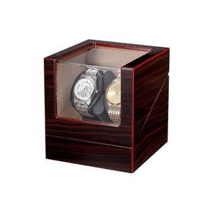 글로쿠카 자동 듀얼 워치 와인더 박스 시계 선물용 장착된 와인더, 타입-C 나무 럭셔리 생일 보관 케이스, 아버지의 조용한 더블 케이블, 모터가