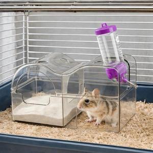3in 1 햄스터 은신처 분리형 넓은 2층 하우스 생활 공간 물병  아크릴 소형 애완동물 집 잠자 곳