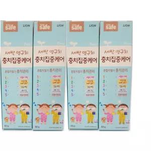 키즈세이프 충치케어 치약 푸르티민트향 60g 4입 어린이 치카 양치 과일 어린이용 일맛 습관