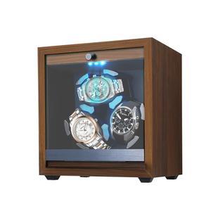 JuviPerpric 자동 시계용 시계 와인더, 블루 3개의 & 폼 박스, 남성용 레이디 패드 백라이트가 모드 회전 4가지 및 와인더 있는