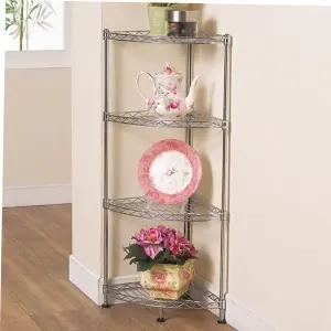 오픈 앵글선반 다용도선반 4단 철제 벽 메탈코너랙 멀티수납장