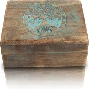 멋진 생일 선물 수제 장식 나무 보석 상자 트리 오브 라이프 조각 정리함 보물 장신구 홀더 시계 보관함