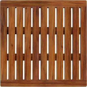 아카시아 우드 샤워 매트 21x21 인치 욕실 욕조 스파 가든 홈용 고급 목욕 논 슬립 야외 및 실내용 나무