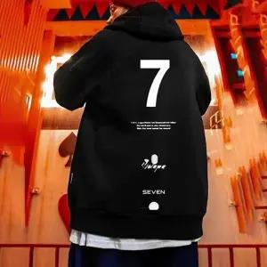 세븐 로고 프린팅 디자인 데일리 후드티셔츠 IS-TS74