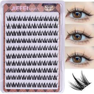 없는 자체 접착 속눈썹 볼륨감 있는 해바라기 컬링 DIY 만화 두꺼운 확장 자연 W자형