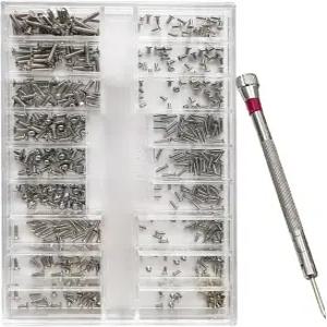 안경 시계 보석 및 전자제품용 드라이버가 있는 18사이즈 스테인리스 스틸 소형 나사 500개 수리 키트