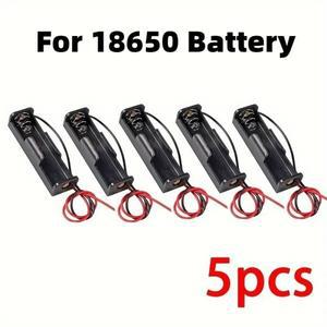 5pcs 18650 전원 은행 케이스 1X3.6V-4.2V 배터리 홀더 보관함 1 슬롯 컨테이너 와이어 리드 포함