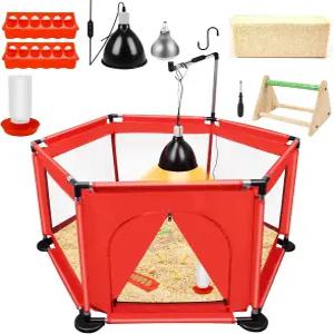 치킨 스타터 키트용 병아리 브로더 박스 - 타이밍 열 램프 세트 탈착식 최대 15마리의 톱밥 모이통 및