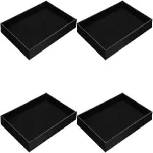 몰레인 스태커블 주얼리 트레이 - 목걸이 팔찌 반지 정리함을 위한 4Pcs 블랙 벨벳 쇼케이스 디스플레이