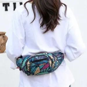 나뭇잎 모양 패턴 캐주얼 패션 방수소재 힙색