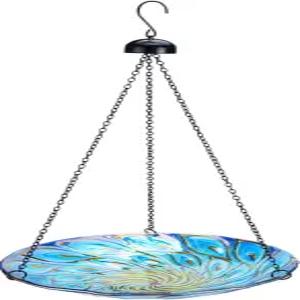 정원 장식용 MUMTOP 11인치 걸이식 새 목욕 유리 공작 야외 모이통